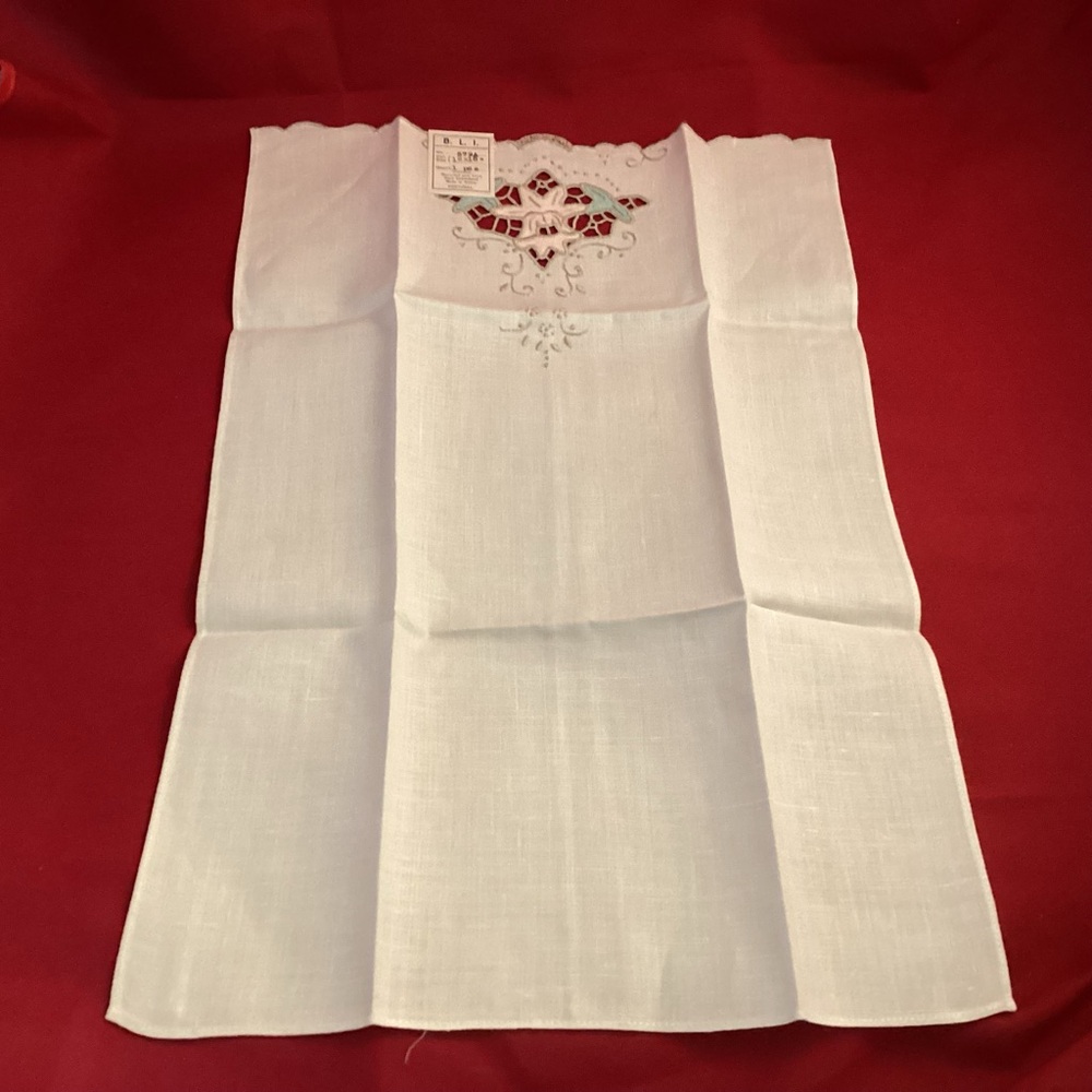 Hand embroidered tea towel made in Portugal